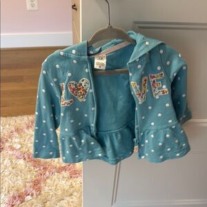 Carters Kids Polka Dot Love zip up hoodie